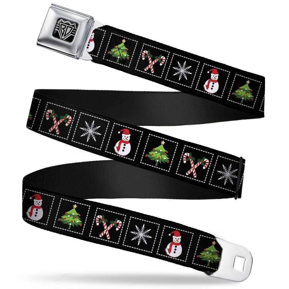 6062 Unisex-Adult's Seatbelt Belt XL, Christmas Stitch Mouse/Snowflakes
